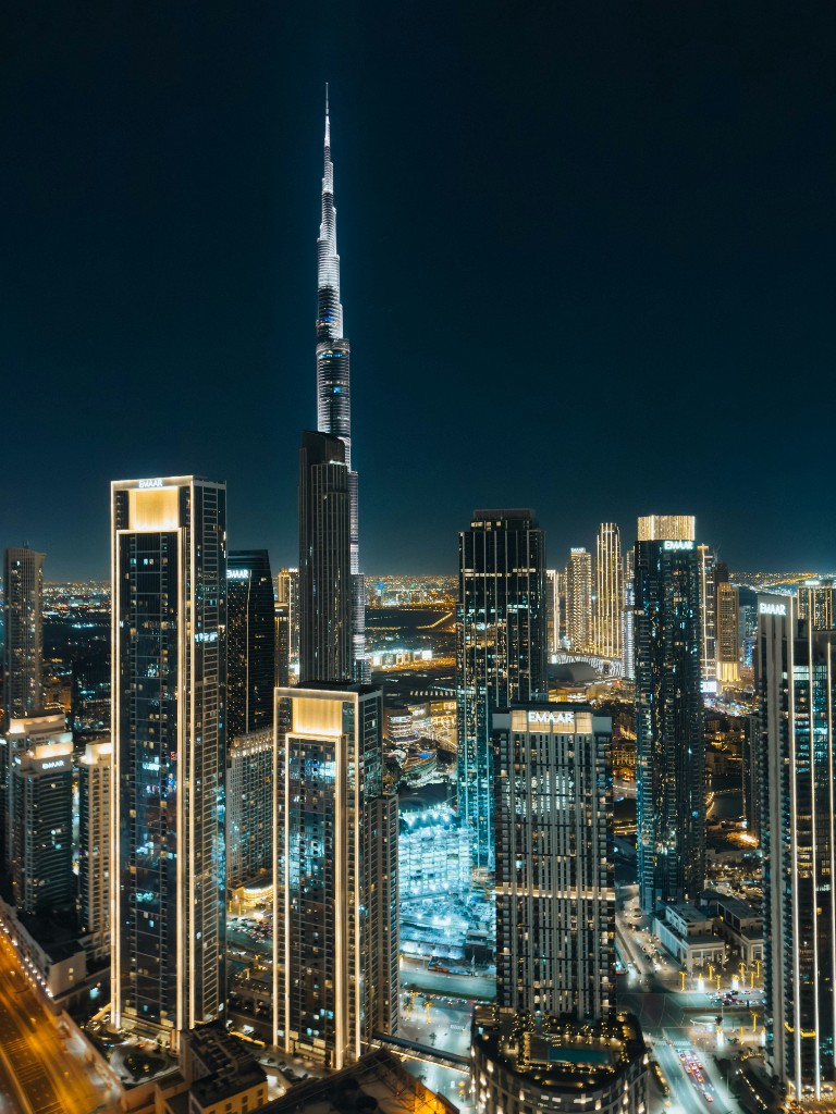Dubai skyline at night